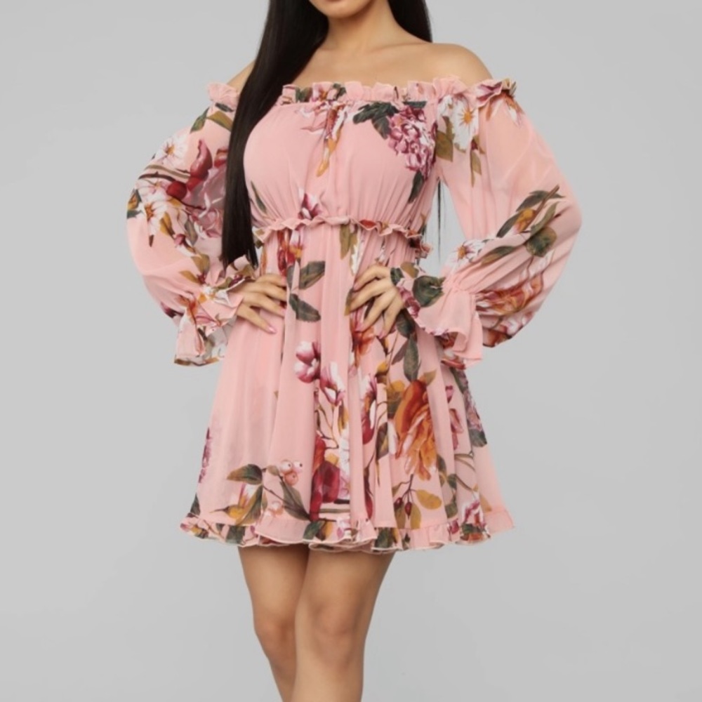 Fashion Nova Romantic off the shoulder Floral mini